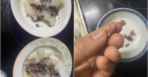 Hạch lợn trộn thịt băm 